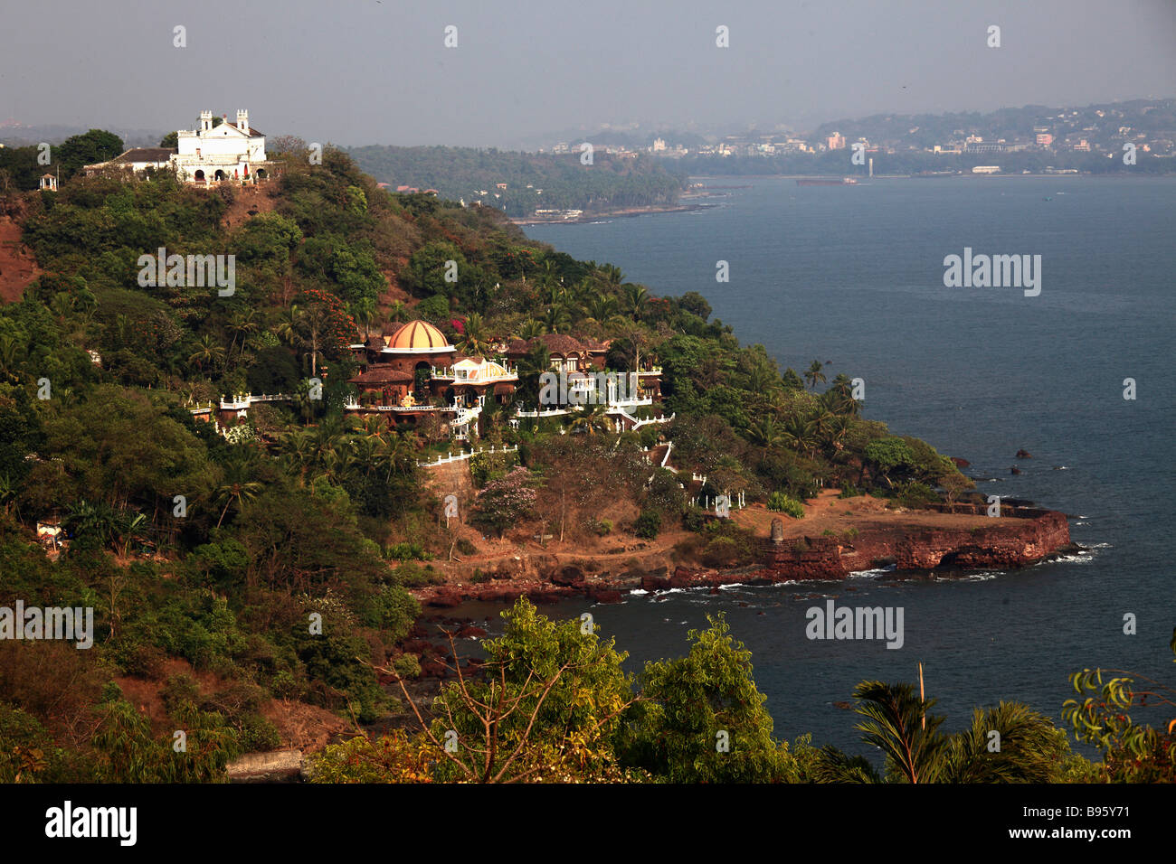 Indien Goa Mandovi Fluss Küstenlandschaft Stockfoto