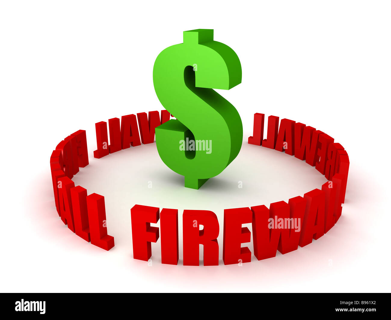 Firewall um ein dolar Zeichen Stockfoto
