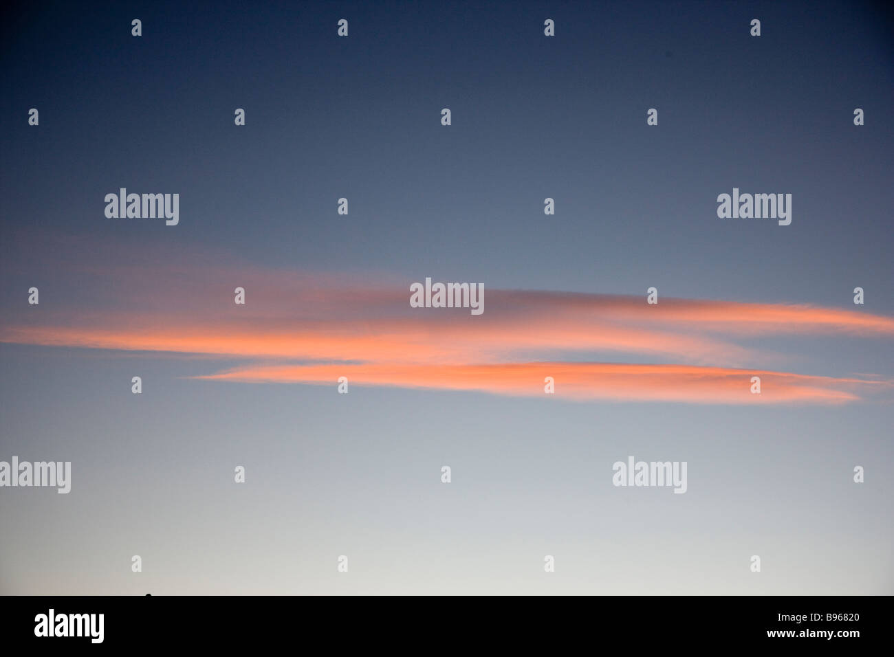 Rosa Wolken vor blauem Himmel bei Sonnenuntergang Chaffee County Colorado USA Stockfoto