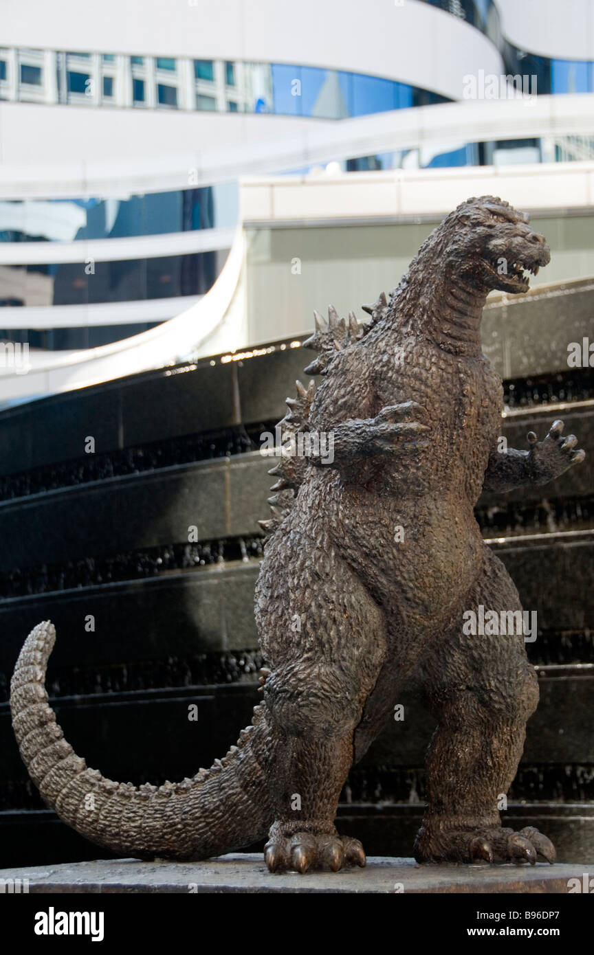 Ehemalige Godzilla Statue in Ginza, Tokyo Stockfoto