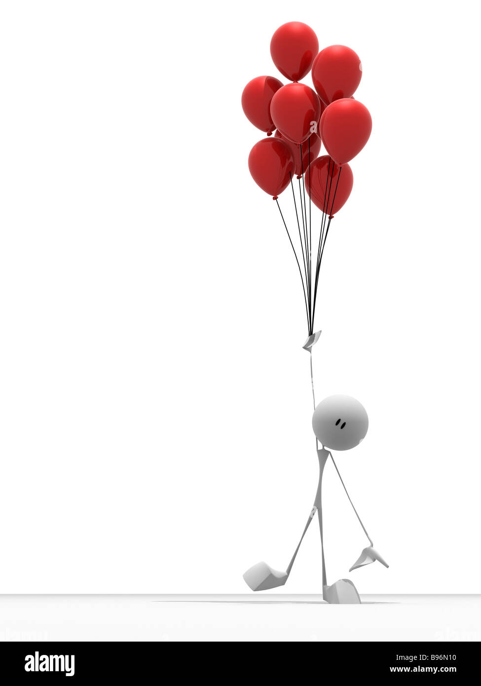 kleiner Kerl mit Luftballons Stockfoto