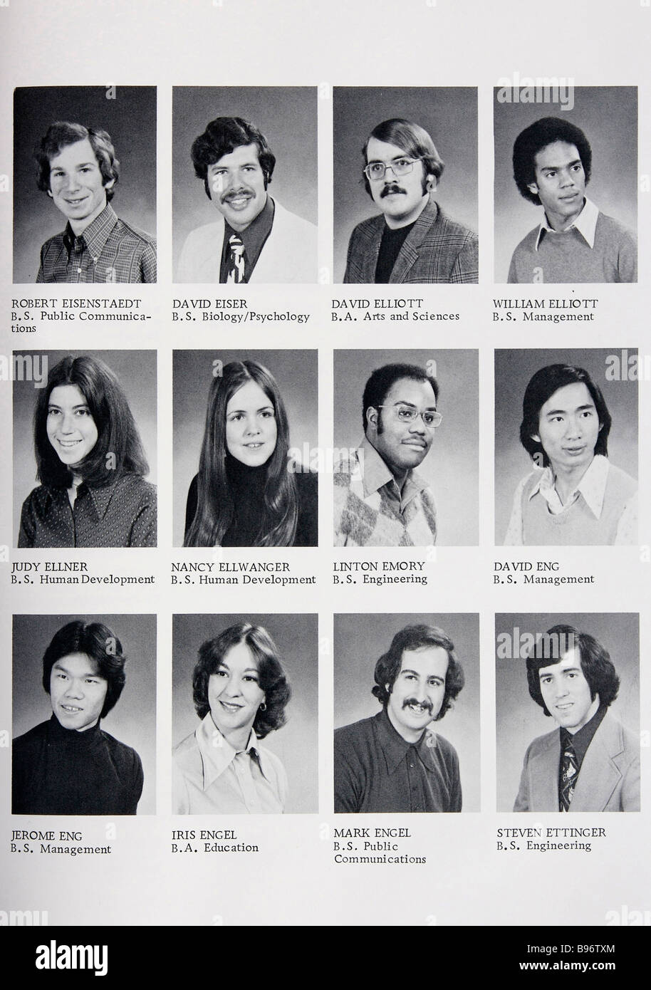 College-Jahrbuch, 1974. Stockfoto