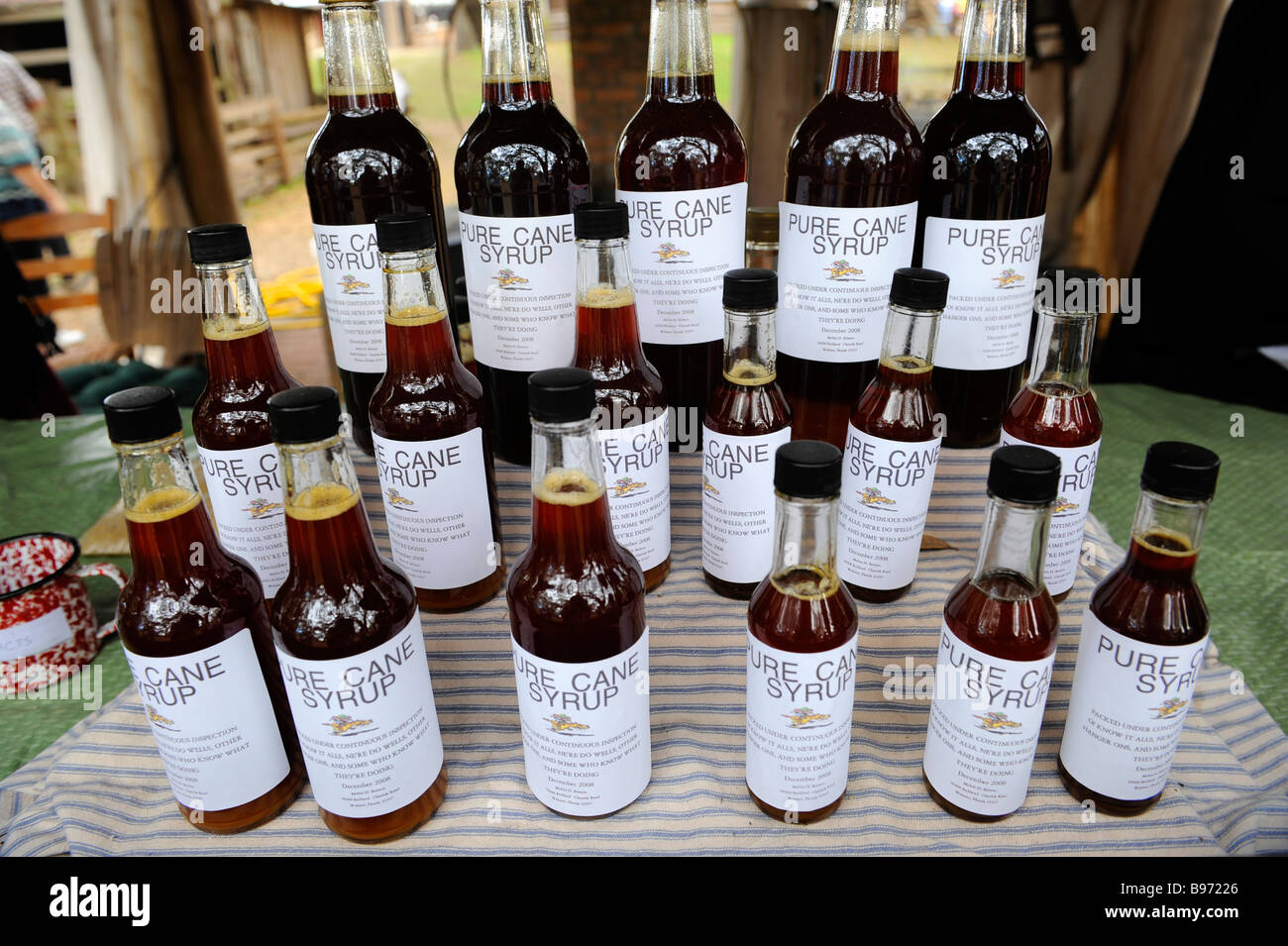 Reine Cane Sirup Anzeige an Cracker Land Florida lebende Geschichtsmuseum befindet sich auf der Florida State Fairgrounds Tampa Stockfoto