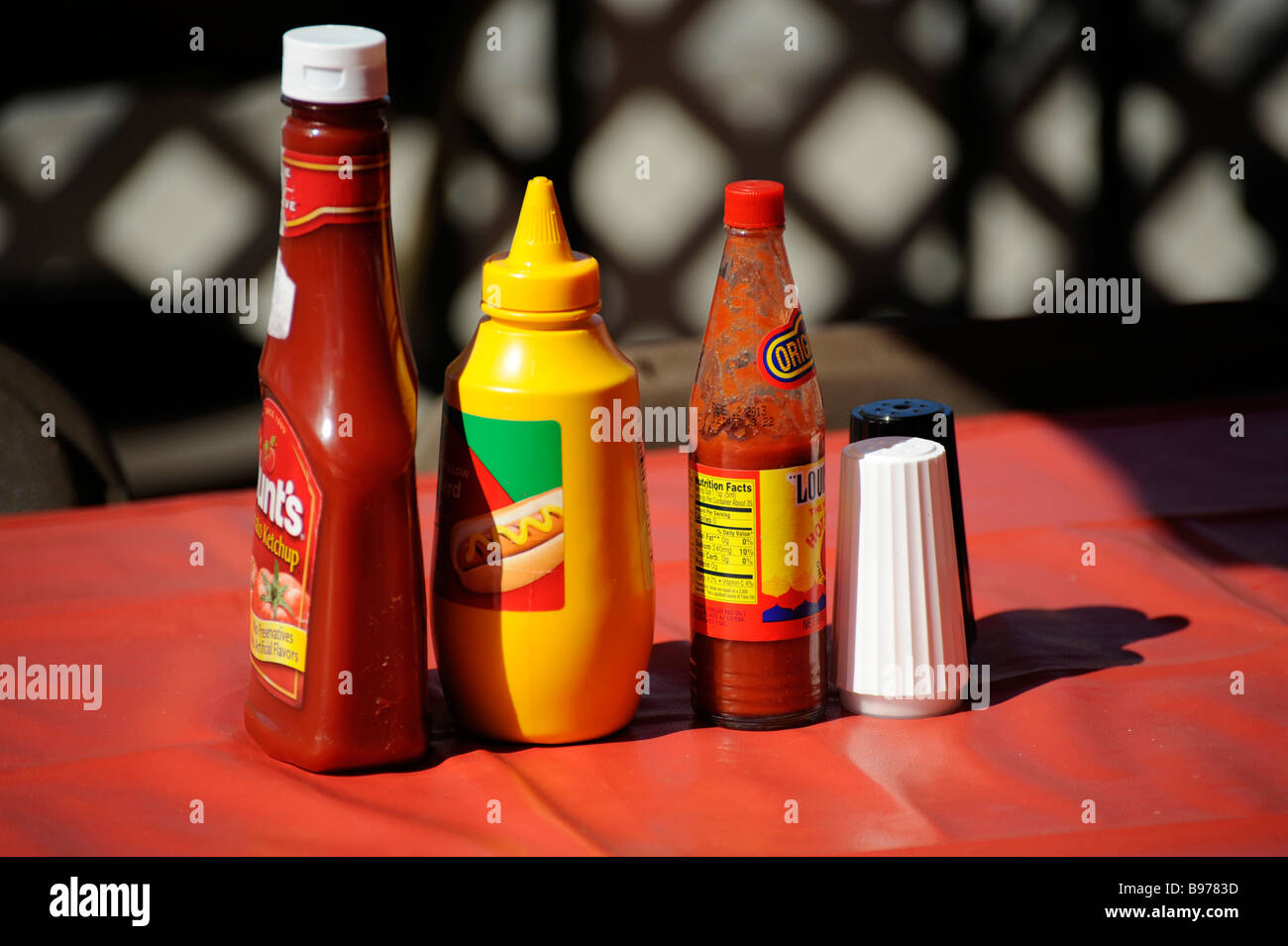 Gewürze in Florida State Fair Tampa auf Tisch Stockfoto