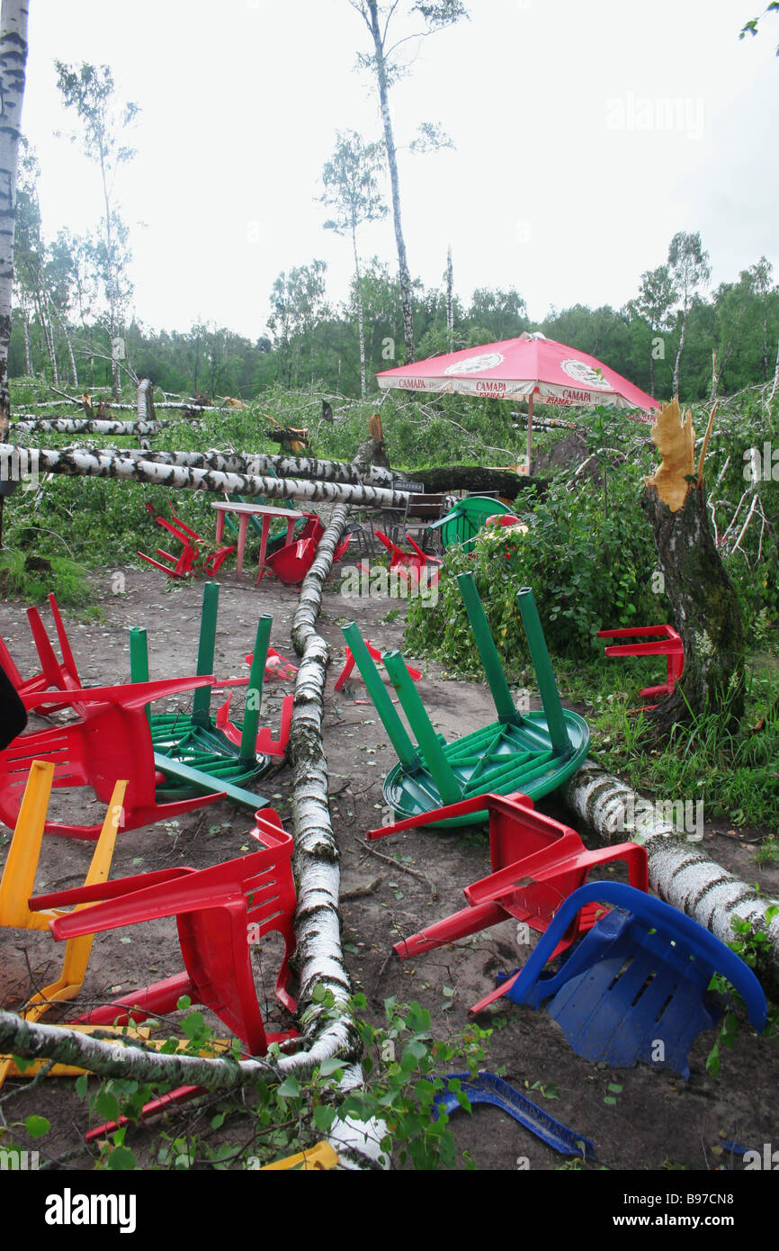 Nachmahd des Hurrikans in Tatarstan Stockfoto