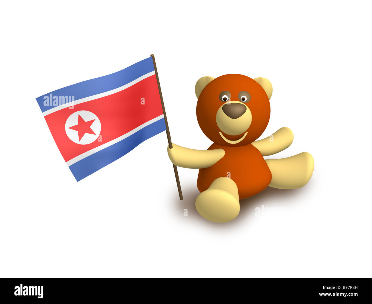 Korea Nord Flagge Stockfoto