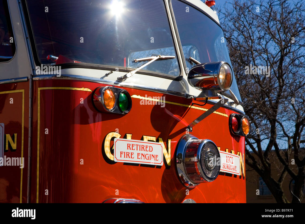 Alten pensionierten Feuerwehrauto Stockfoto