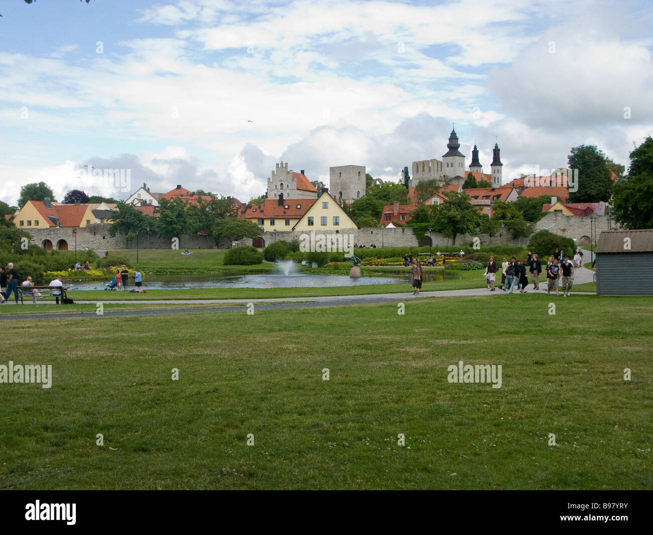 Mittelalterliche Hansestadt Visby hat einen Platz auf der UNESCO Liste des Weltkulturerbes. Stockfoto