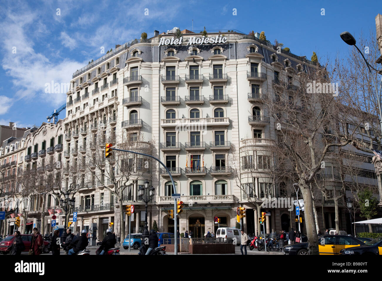 Hotel Majestic Barcelona Spanien Stockfoto