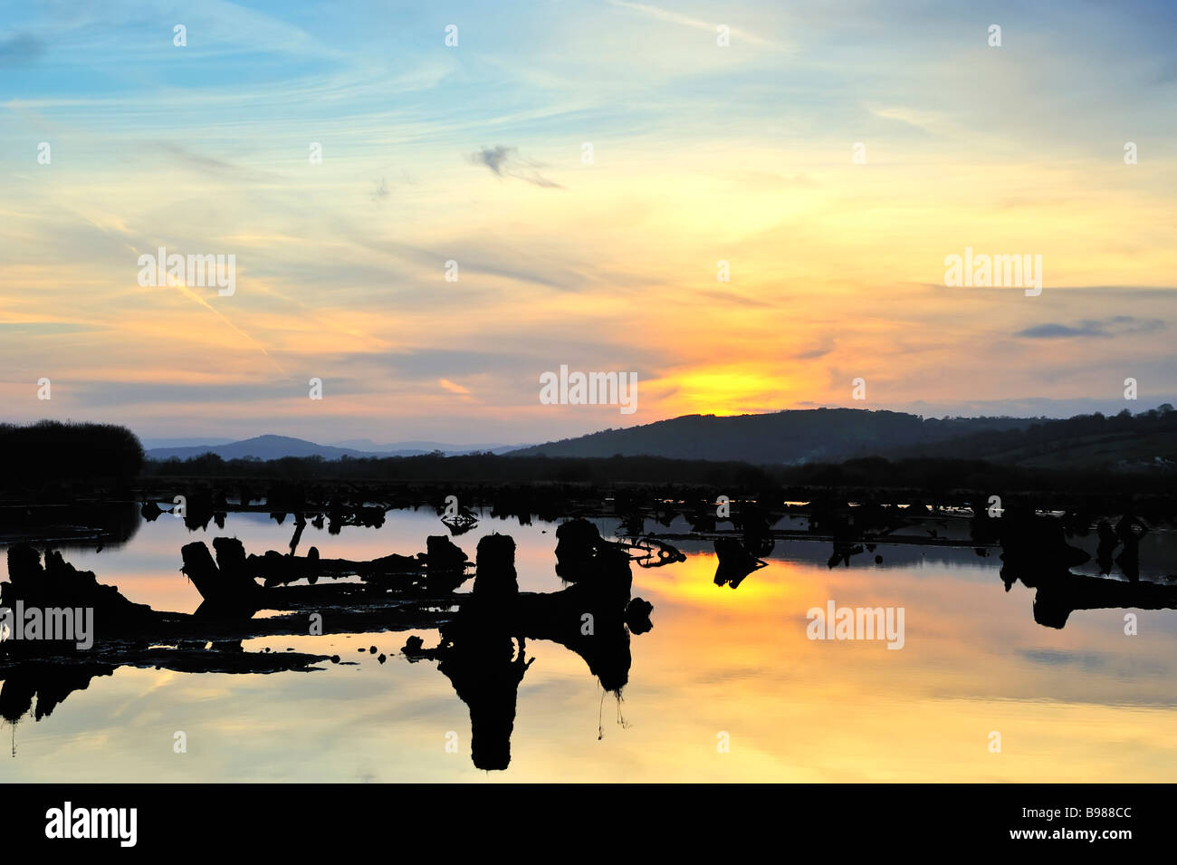 Sonnenuntergang in der schönen Lee Valley Co Cork-Irland Stockfoto