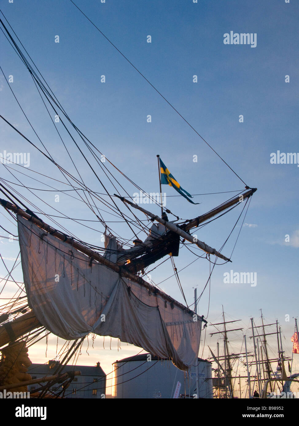 Der Neuaufbau schwedische Ostindienfahrer "Göteborg" im Hafen von Visby in Gotland, Schweden Stockfoto