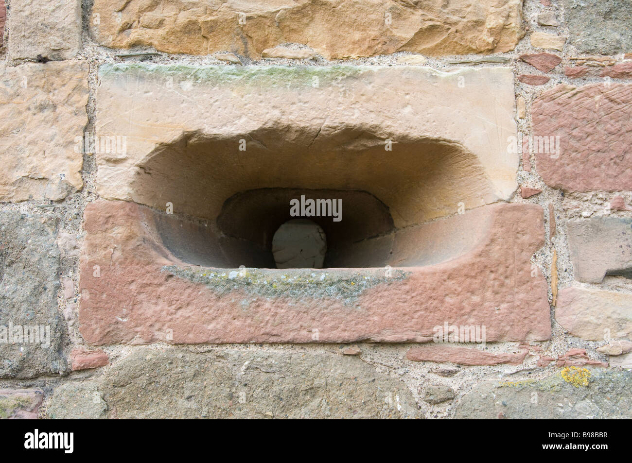 Schleife in der Wand des Commendators House in der Melrose Abbey schießen Stockfoto