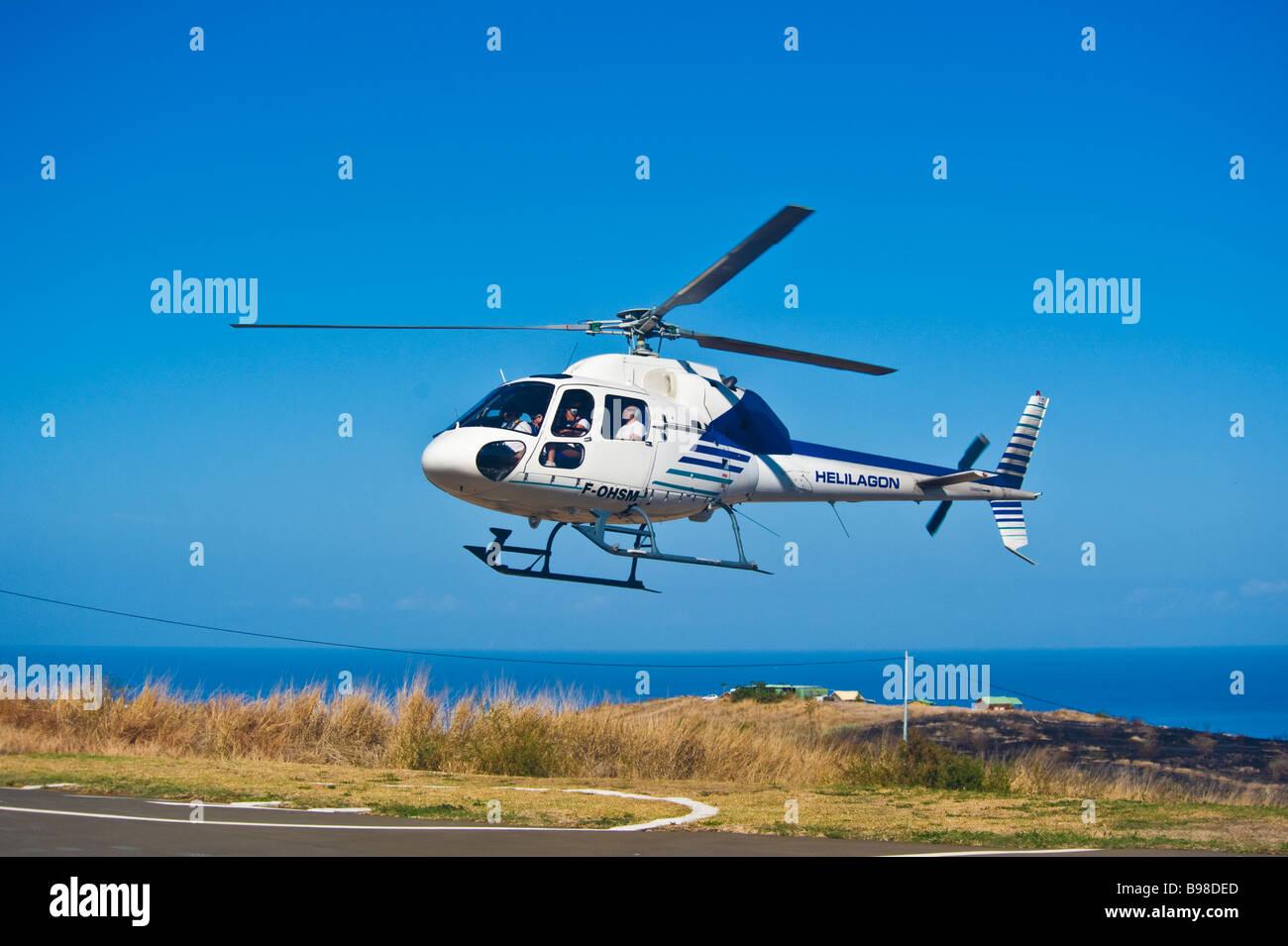 Eurocopter, Ecureuil Helikopter aus Helilagon La Réunion Frankreich | Ecureuil Hubschrauber Bei Helilagon, La Reunion, Frankreich Stockfoto