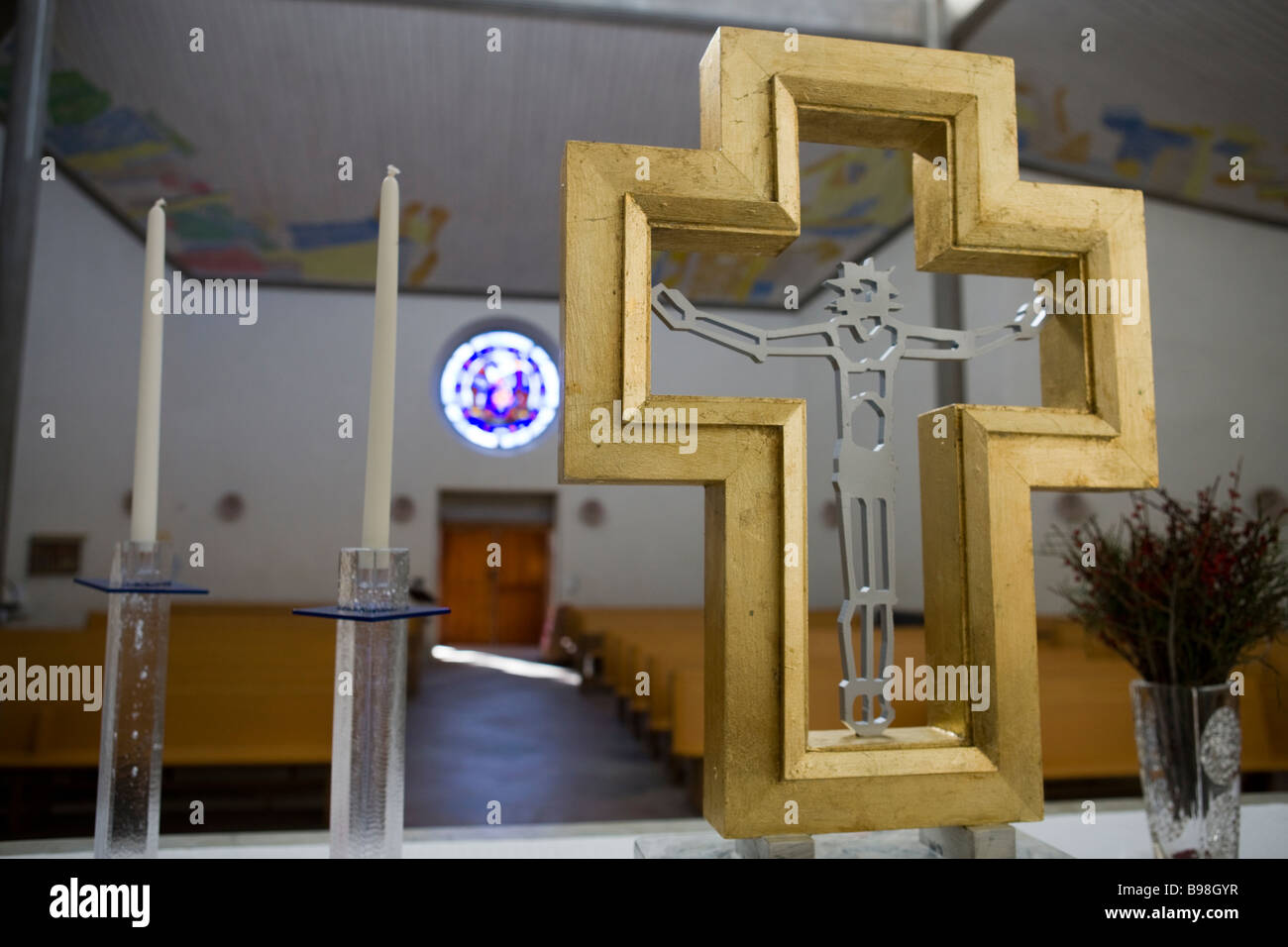 Interieur der Kirche St. Birgitta in Stockholm Stockfoto