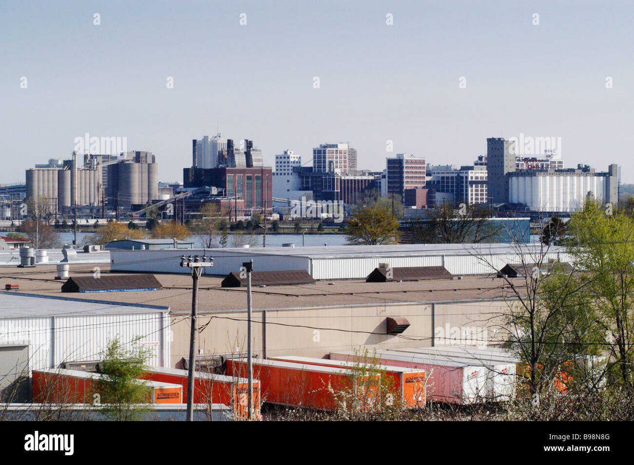 Skyline von Cedar Rapids Iowa Stockfoto
