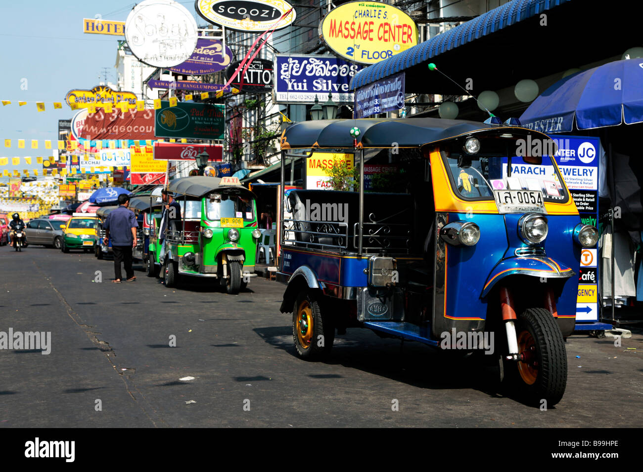 Tuk Tuk-Taxi auf der Khao San Road, Bangkok, Thailand Stockfoto