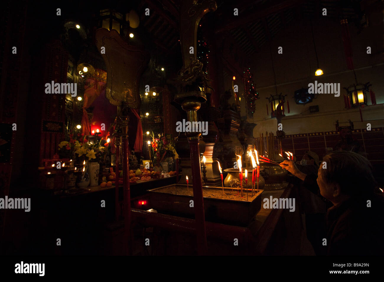 Anhänger Beleuchtung Kerze Man Mo Tempel Hong Kong Stockfoto