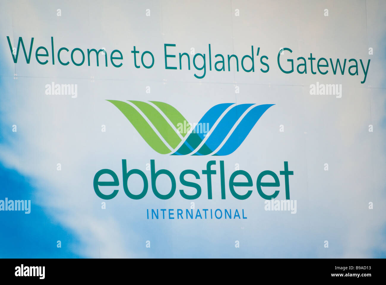 Willkommen bei Englands Tor Ebbsfleet International Railway Station Zeichen Kent Stockfoto