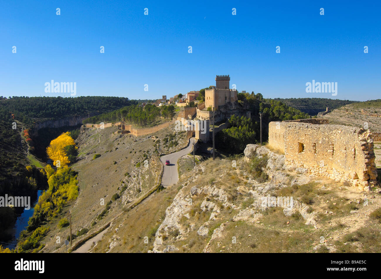 Marques de Villena Burg jetzt Parador Nacional einen Zustand laufen Hotel Alarcon Cuenca Provinz Castilla La Mancha Spanien Stockfoto