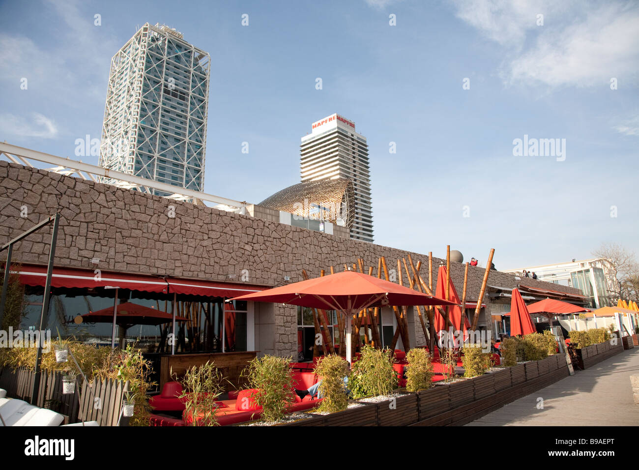 Poble Nou, Barceloneta Vila Olimpica, Barcelona Stockfoto