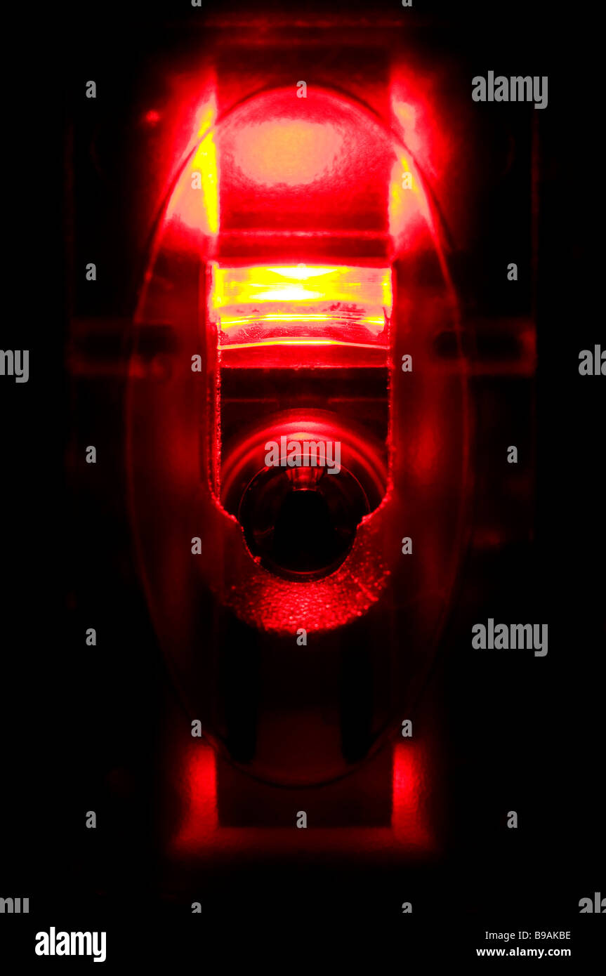 Makro von einem roten Infrarotlicht Stockfoto