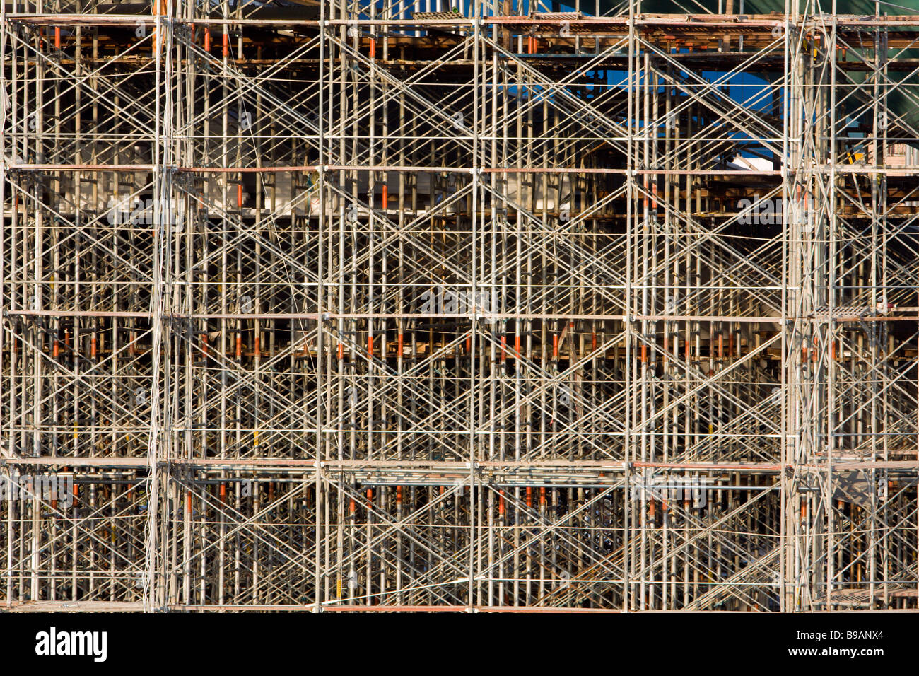 Gerüst am Gebäude im Bau, Taichung, Taiwan Stockfoto