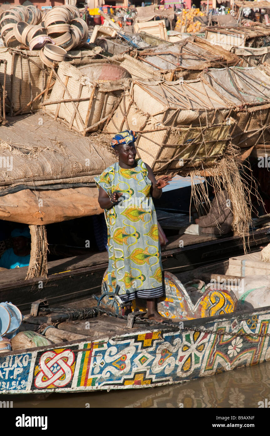 West-Afrika Mali Niger Fluß Mopti Stockfoto