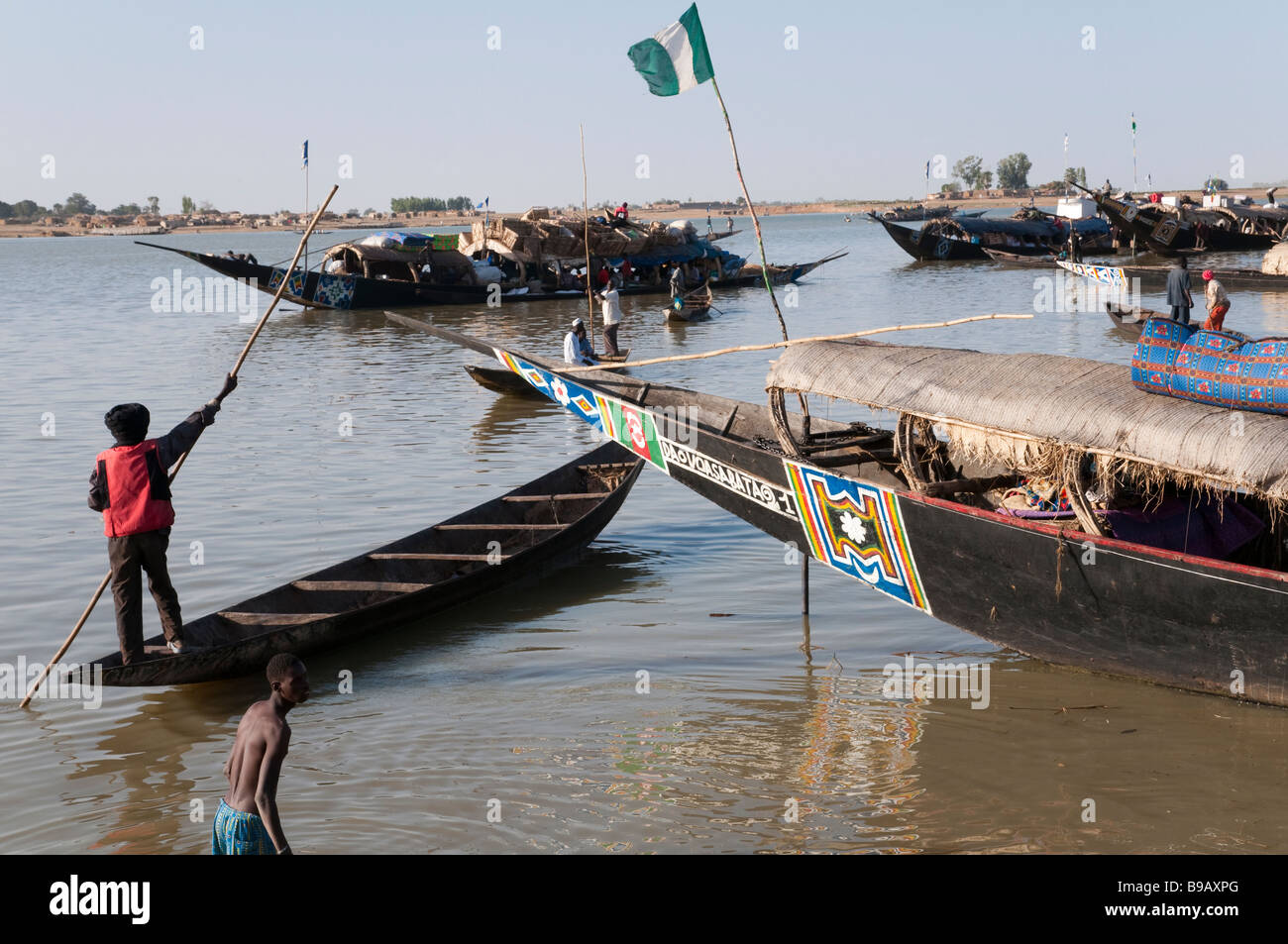 West-Afrika Mali Niger Fluß Mopti Stockfoto