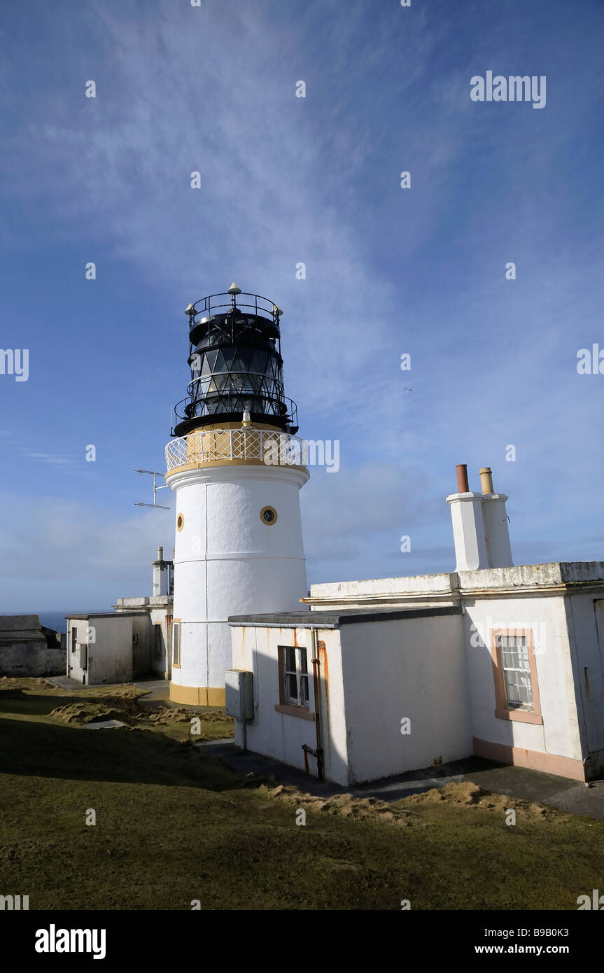 Sumburgh Leuchtturm und damit verbundenen Gebäuden, Shetland, Schottland. Stockfoto