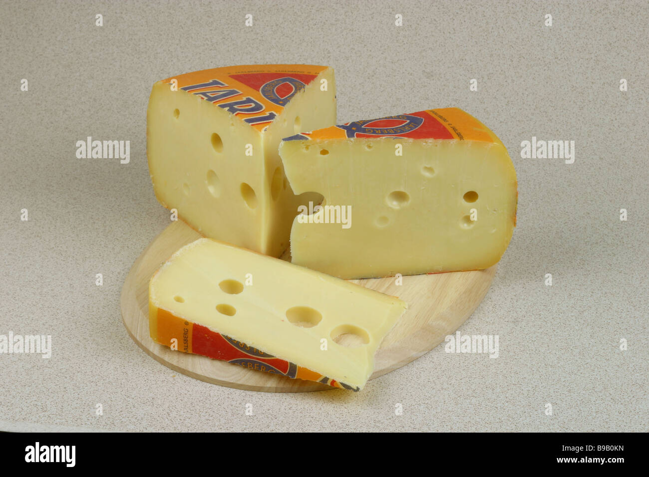 Jarlesberg Käse Stockfoto