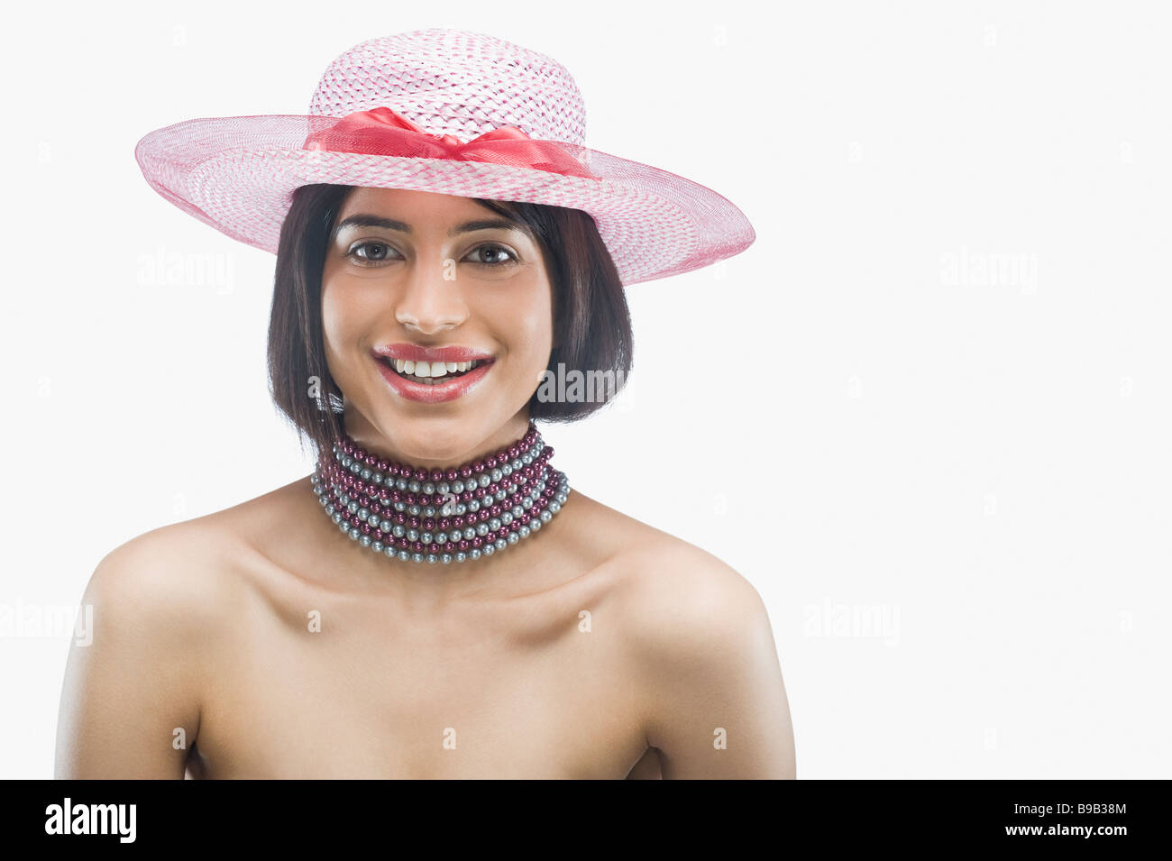 Porträt einer Frau, Lächeln Stockfoto