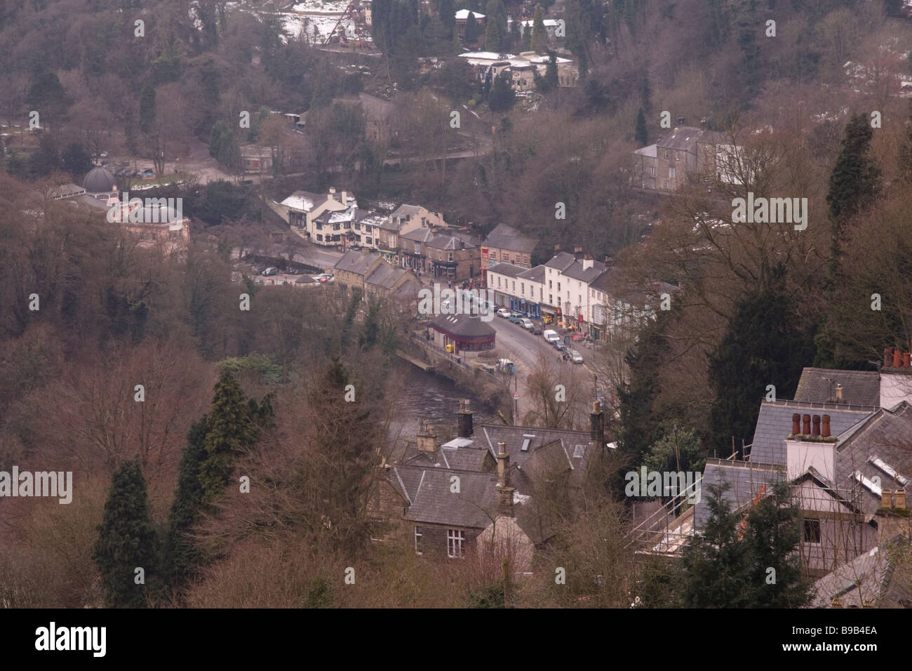 Blick aus der Höhe des Abraham von Matlock Bath Derbyshire Peak District Midlands England Großbritannien Stockfoto