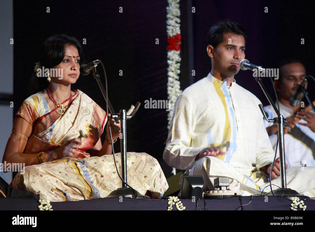 Indien-Tamil Nadu Chennai Madras traditionelle Sänger und Musiker Stockfoto