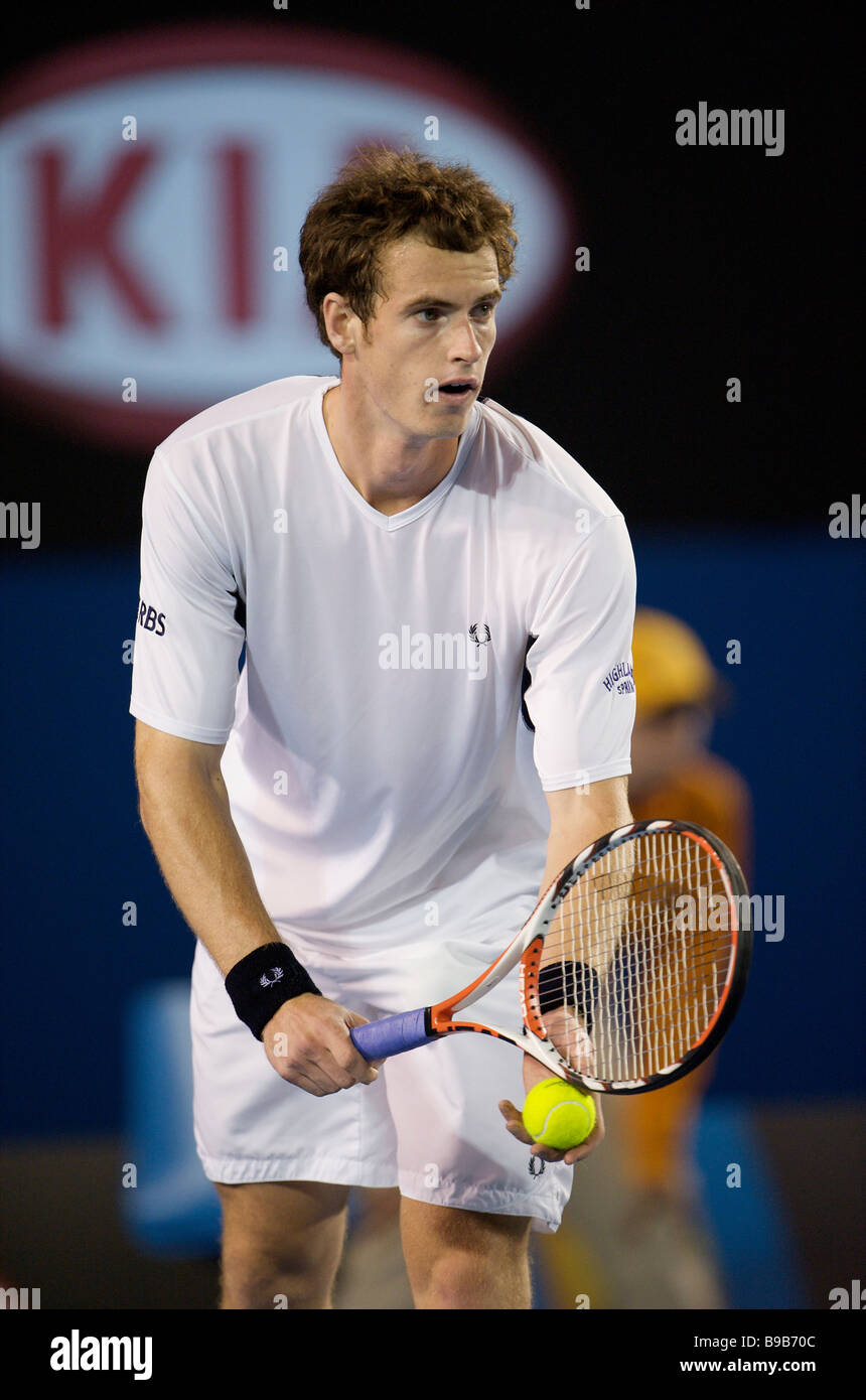 David Lloyd Tennisspieler Andy Murray von Großbritannien während der Australian Open Grand Slam 2009 in Melbourne Stockfoto