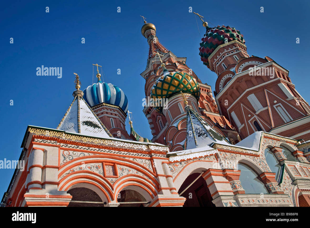Detail der Basilius Kathedrale Moskau Stockfoto