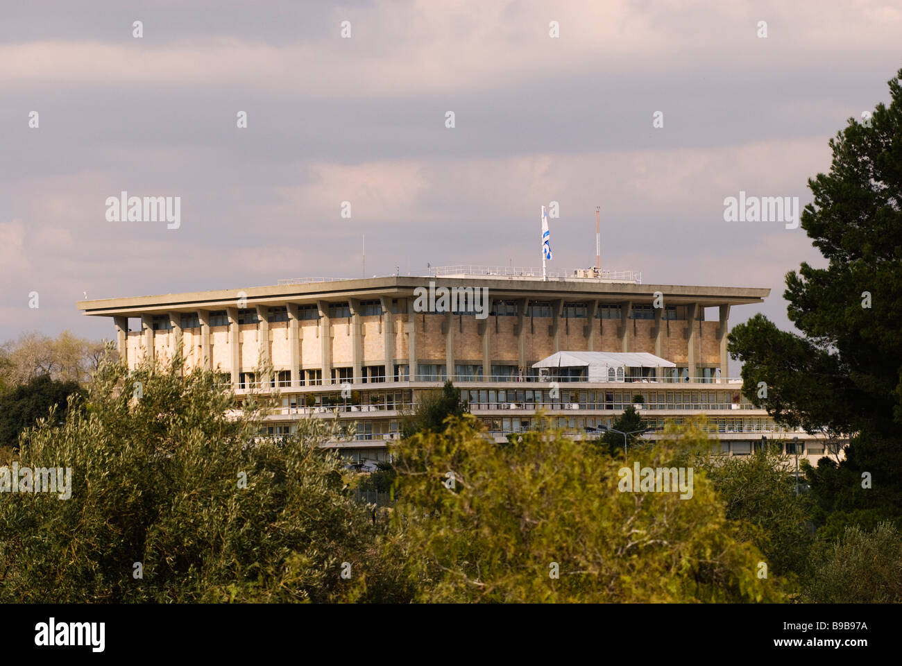 Blick auf die Knesset das einkammersystem nationale Gesetzgeber Israels, in Kiryat HaLeom auch als Kiryat HaUma die traditionell bekannt war Exklu Stockfoto