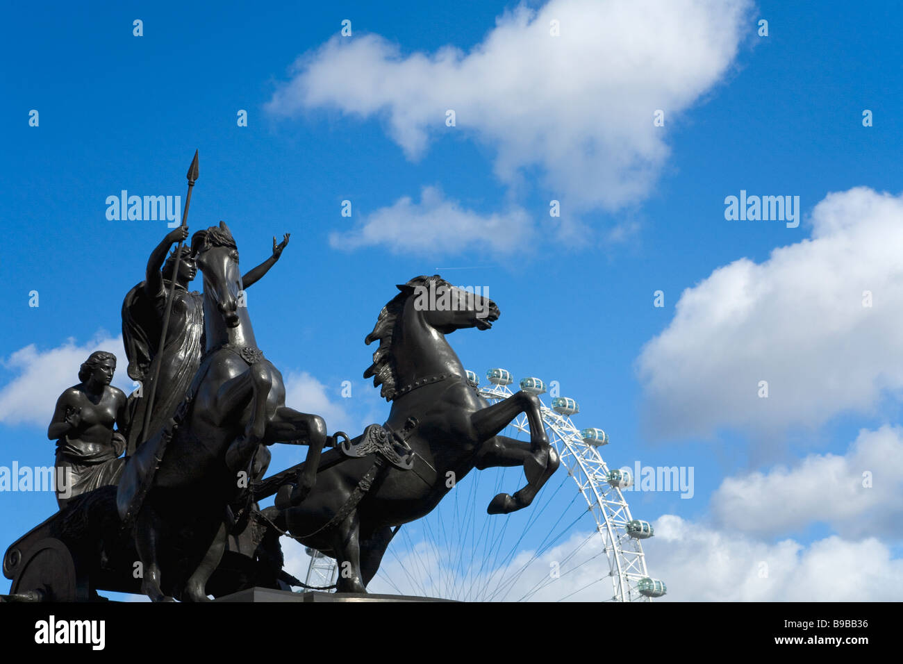 Statue der Boudicca Boudicca Boadicea Thomas Thornycroft London Eye Westminster London England Großbritannien Vereinigtes Königreich UK GB Stockfoto