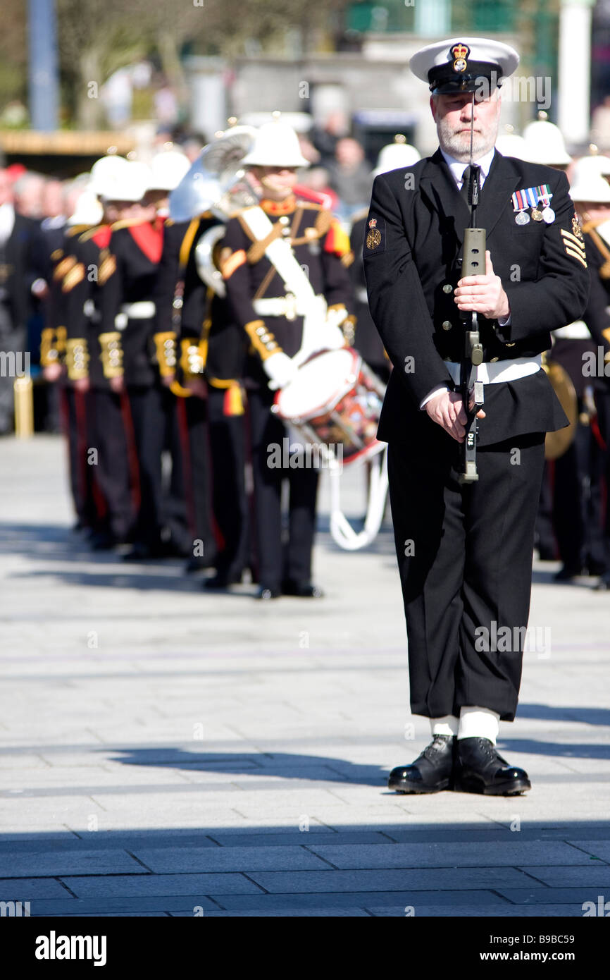 Marine-Offizier auf der feierlichen parade Stockfoto