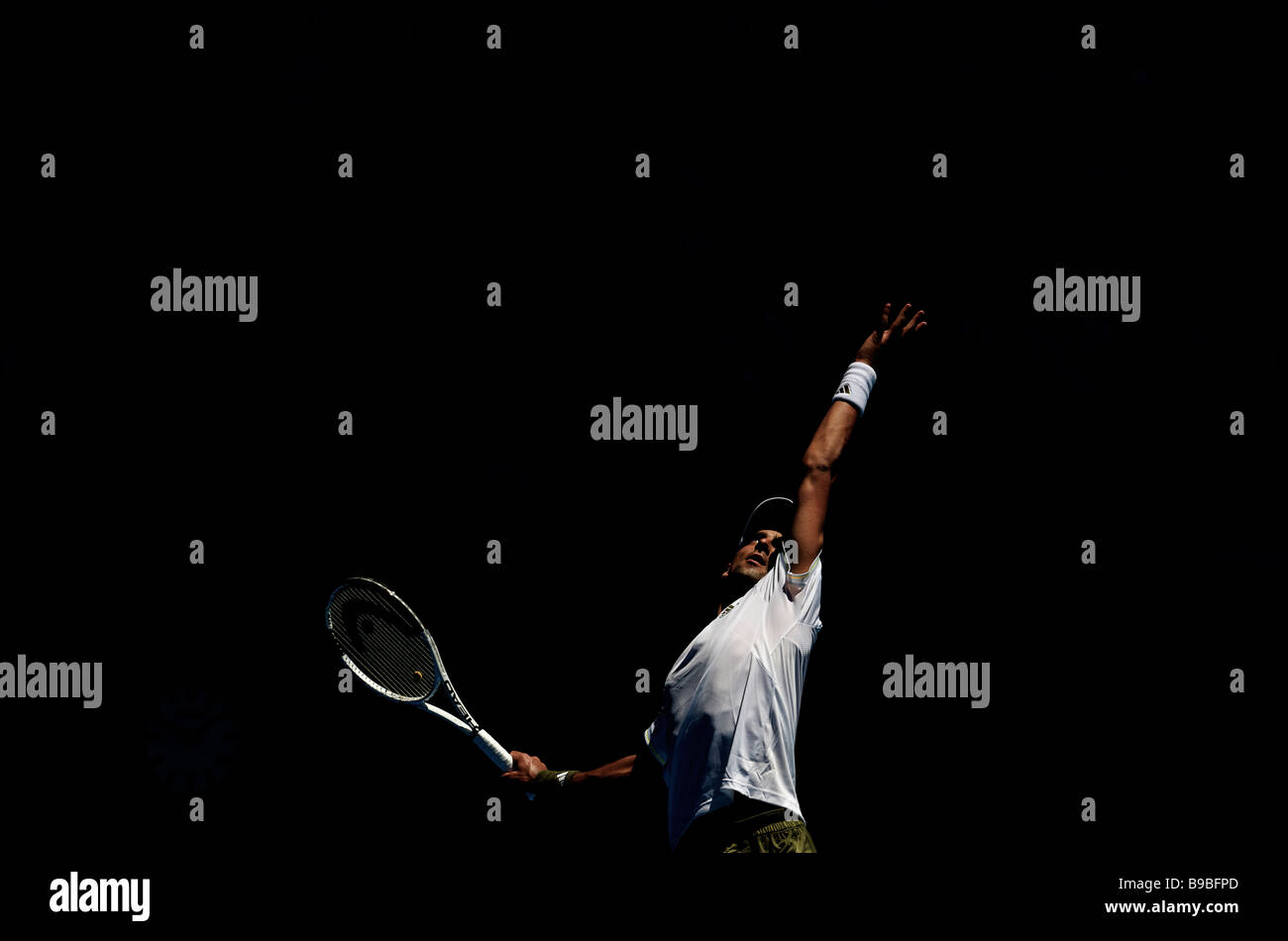 Adidas Tennisspieler Novak Djokovic Serbien während der Australian Open Grand Slam 2009 in Melbourne Stockfoto