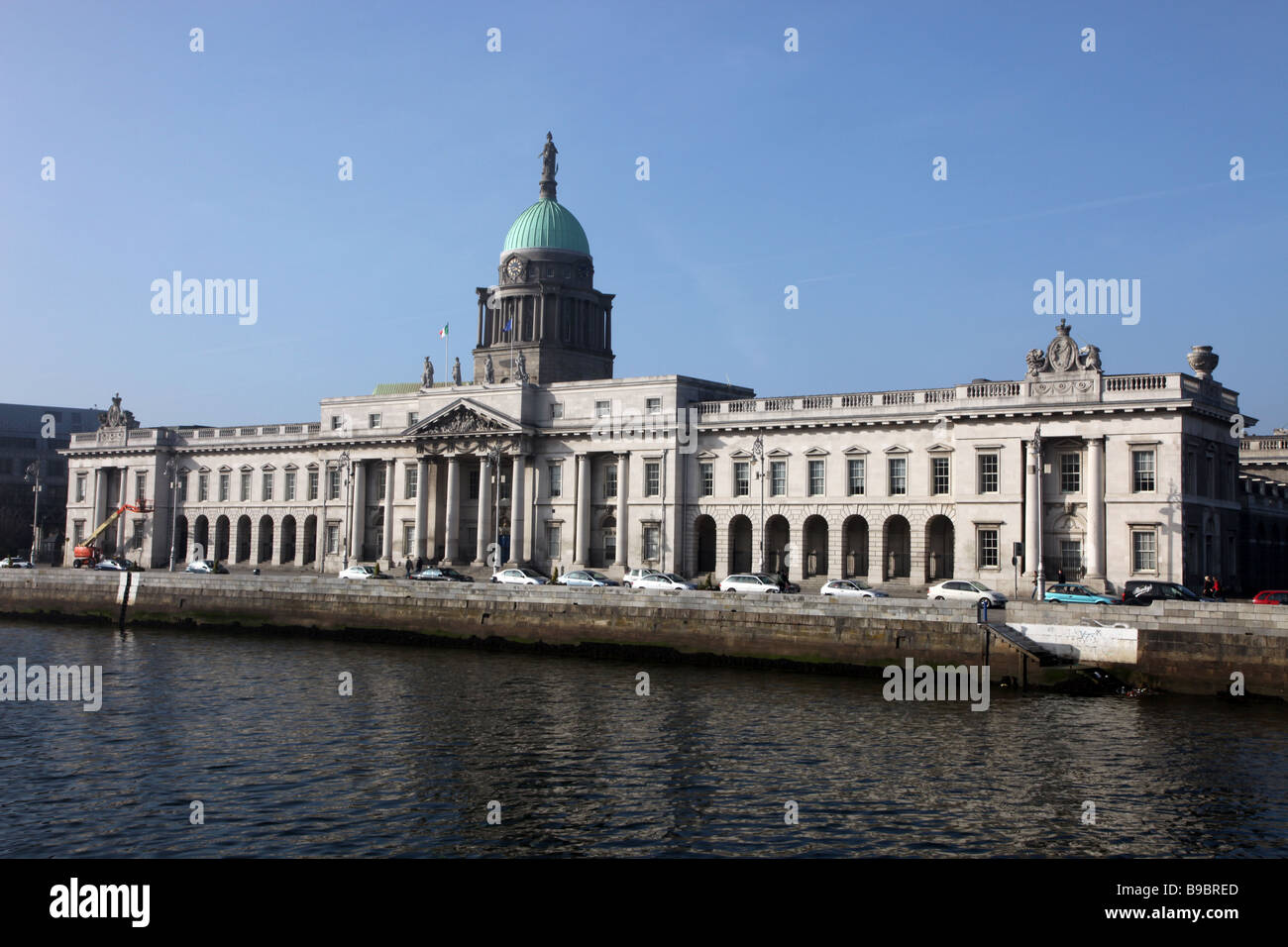 Georgian Dublin das Zollhaus von James Gandon auf den Fluss Liffey Stockfoto