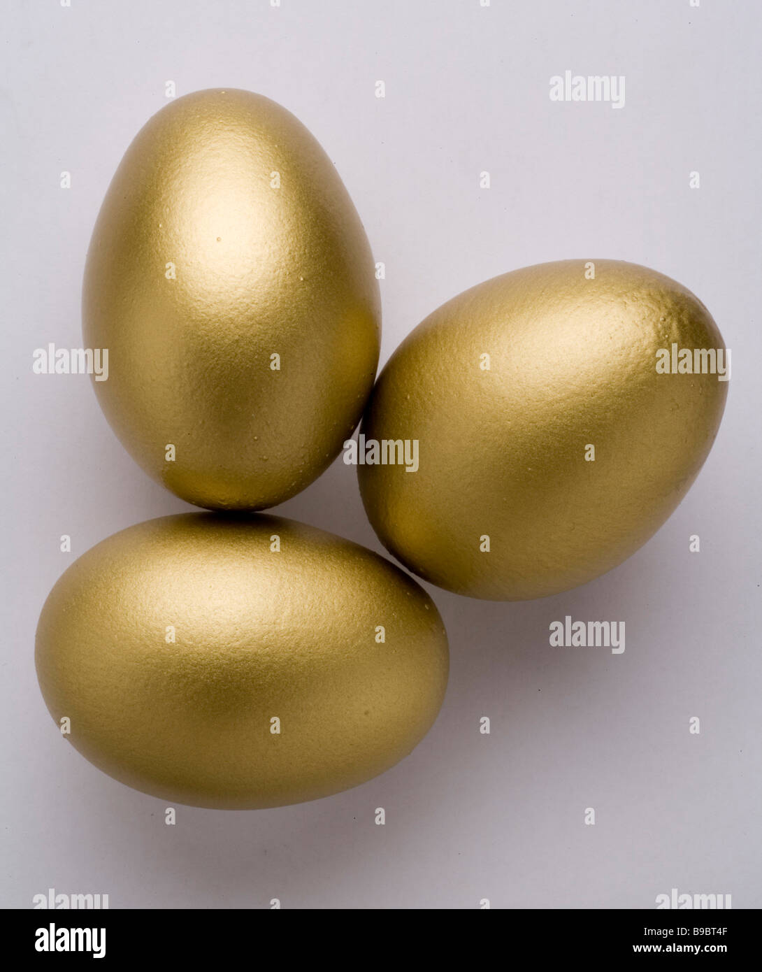 3 golden Eggs Stockfoto