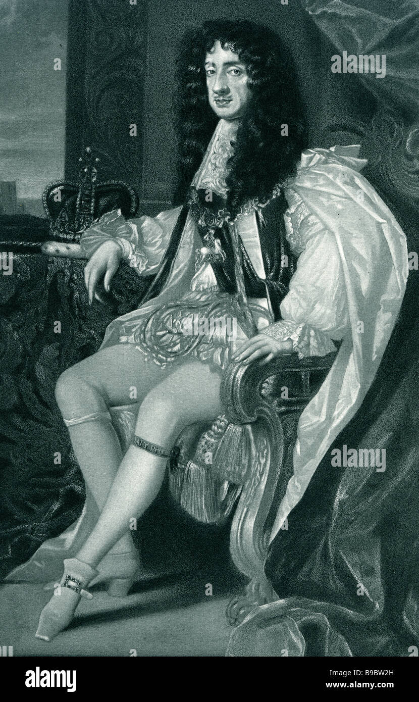 1630 1685-König Charles II von England-Schottland-Irland Stockfoto