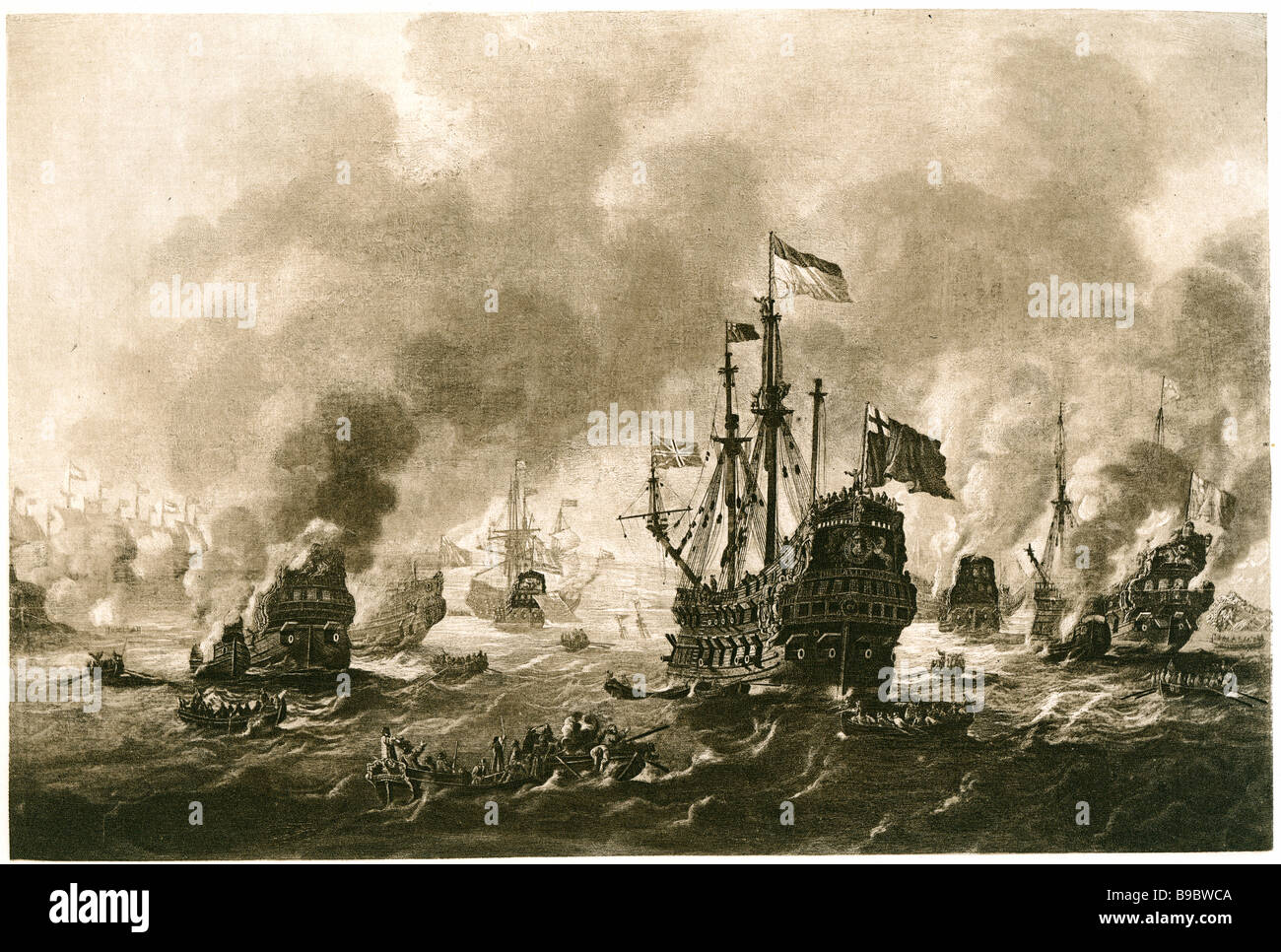 Die Schlacht von Chatham Katastrophe 1667 niederländischen englische Marine Schiff Anglo-niederländischen Krieg Stockfoto