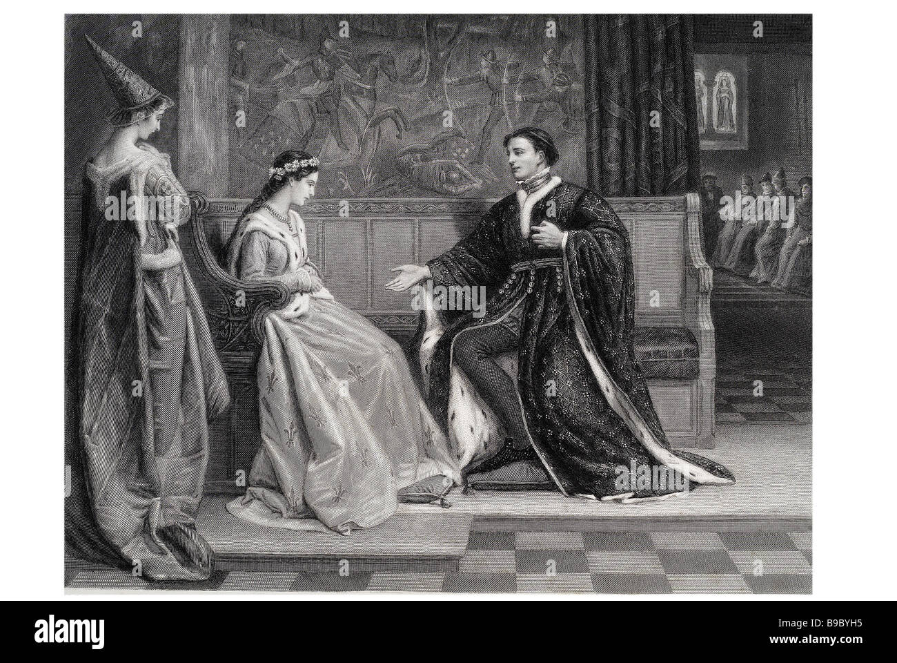 das Werben von Henry V King Henry V ist ein Geschichte-Theaterstück von William Shakespeare, geglaubt, um im Jahre 1599 geschrieben werden. Es basiert auf der Stockfoto