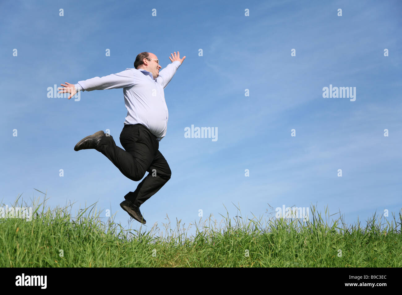 fat Boy zu springen Stockfoto