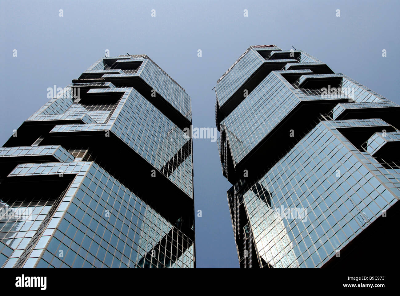 Zwillingstürme, moderne Gebäude, Lippo Centre, Hong Kong Island, China Stockfoto