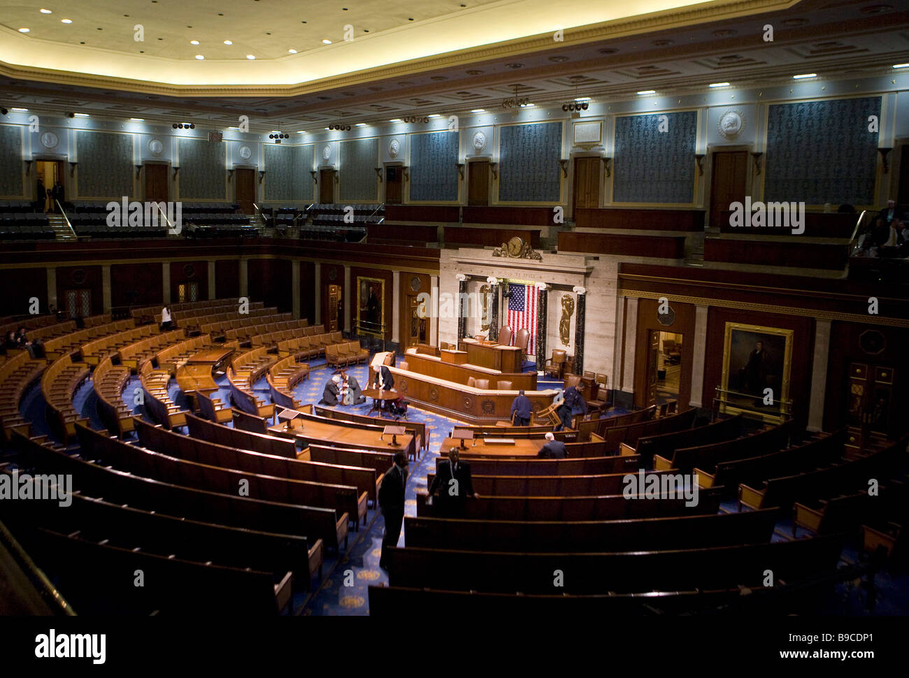 24. Februar 2009 Washington D C The House Kammer des United States Capitol Building nach Präsident Barack Obama s Adresse t Stockfoto