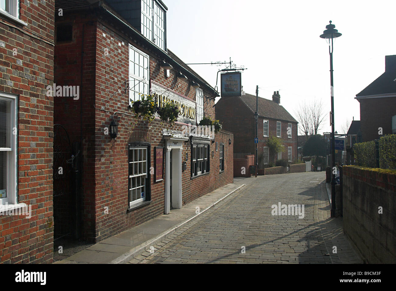 Hamble Hautpstraße Hampshire Stockfoto