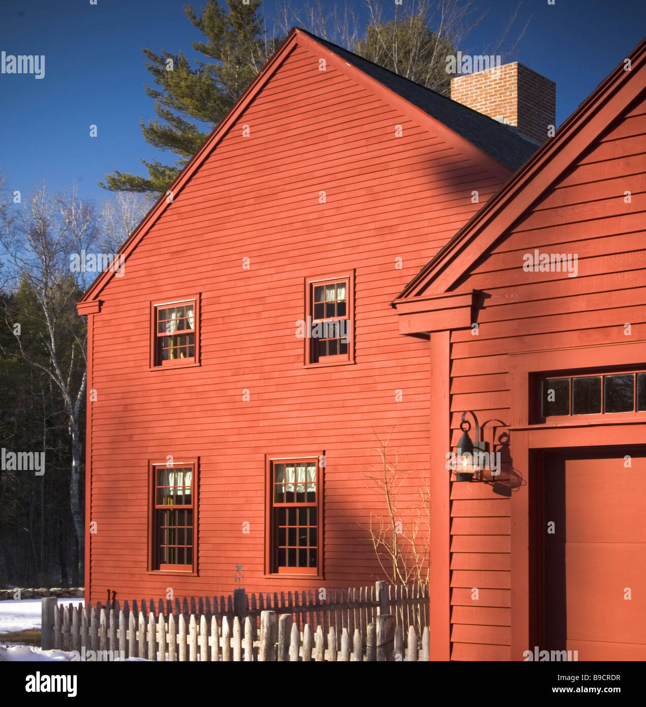 Seite Ansicht rot Saltbox Arthaus Stockfoto