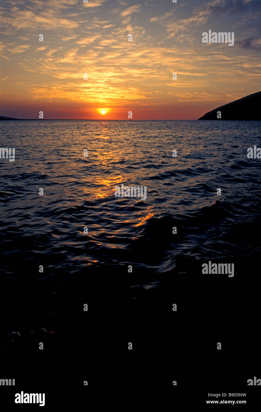 Sonnenuntergang, Insel Isabela, Albemarle Insel, Galapagos-Inseln, Ecuador, Südamerika Stockfoto